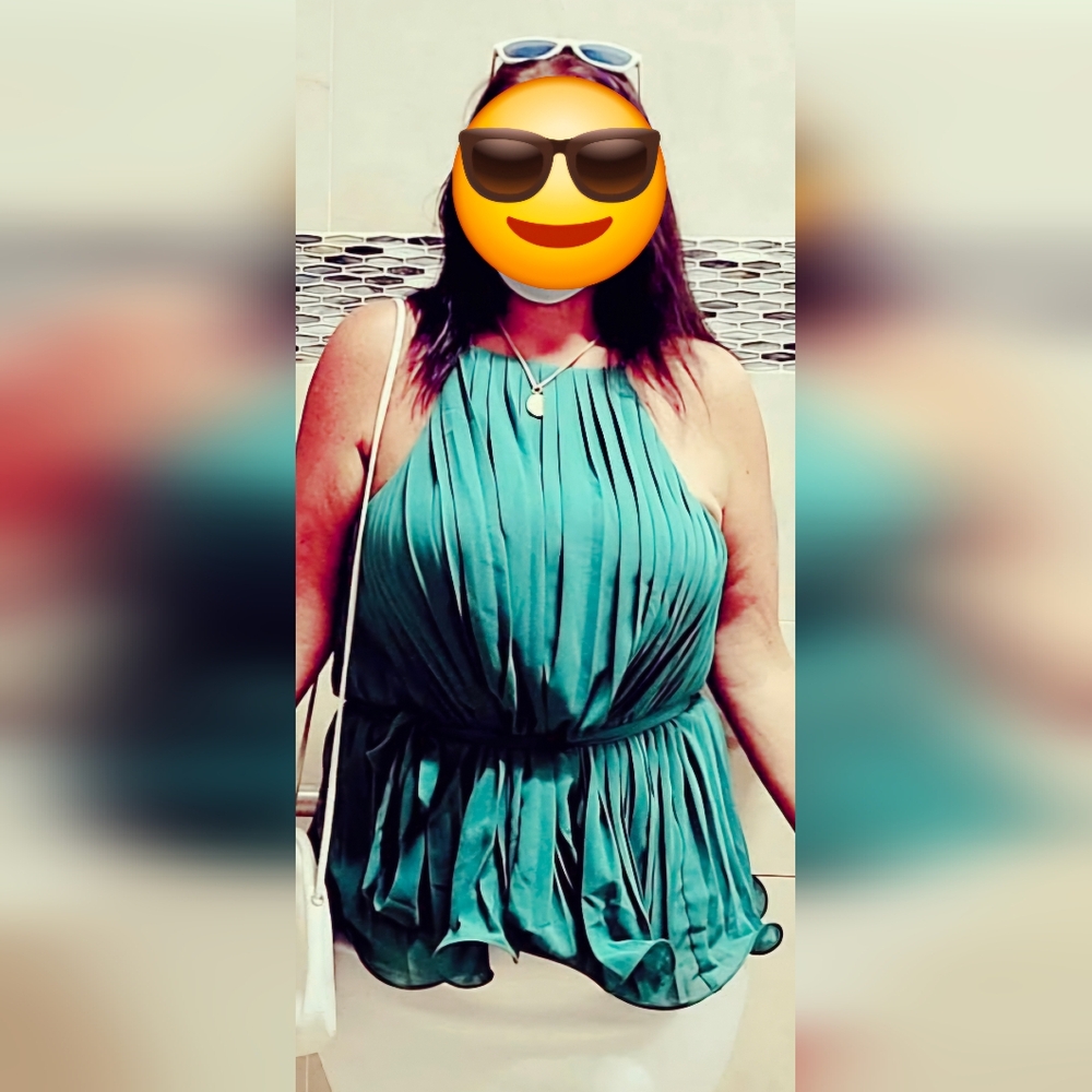 TEAL SHEER FLOWING TOP